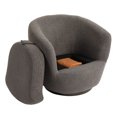 thumbnail image 6 of 360 Degree Swivel Accent Chair, Teddy Fabric Round Sofa Club Upholstered Barrel with Hidden Storage Space, Small Modern Arm Chair for Nursery, Living Room, Hotel, Bedroom, Office, Lounge, Hotel Office, 6 of 7