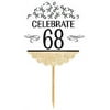 68th Birthday / Anniversary Novelty Burlap Cupcake Decoration Picks -12pack