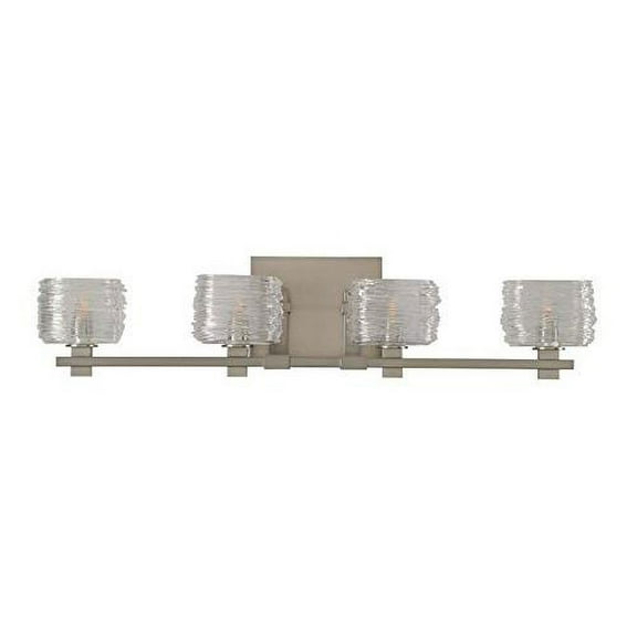 Kalco Lighting Clearwater 29" 4-light Glass Bath Light in Satin Nickel