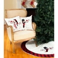 thumbnail image 3 of Snowman With Caroler Hat and Softy Tufted Snow Embroidered Christmas Pillow, 18 by 18-Inch, 3 of 3