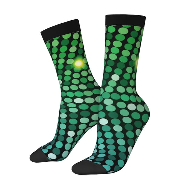 Balery Green Disco Lights Calcetas Largas con Estampado para Hombre y Mujer – Suaves y Transpirables, Talla Única (US 5-11)