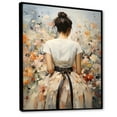 thumbnail image 2 of Designart "Impressionist Fashion in Flower Field I" Fashion Framed Wall Art - Glam White Dior Entryway Framed Wall Art Print, 2 of 6