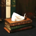 thumbnail image 6 of Bathroom Products,Vintage Stacked Books Design Solid Wood Tissue Box Holder Rectangular With Easy Hinged Top Home Office Decor Tissue Box Cover, 6 of 9
