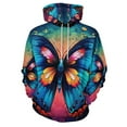 thumbnail image 3 of Hoodies Watercolor Butterfly Casual Pullover Hoodie Long Sleeve Sweatshirts Birthday Gift, 3 of 5