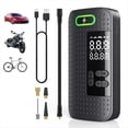 thumbnail image 3 of Portable Electrical Car Air Pump Wireless Tire Inflatable Pump Inflator Air Compressor Pump for Car Motorcycle Bicycle,1 * Car Inflator Pump 1 * USB Cable 4 * Gas Nozzles 1 * Inflator Tube,Black, 3 of 7