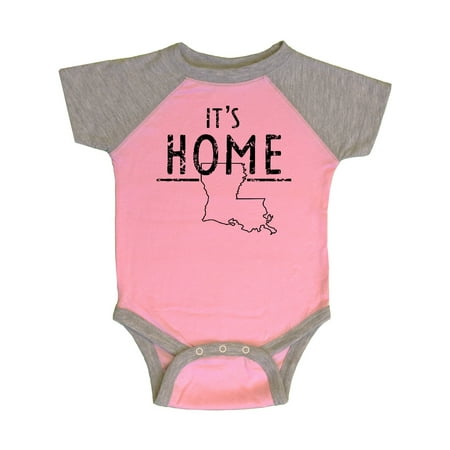 

Inktastic It s Home- State of Louisiana Outline Distressed Text Gift Baby Boy or Baby Girl Bodysuit
