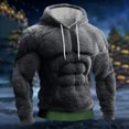 thumbnail image 6 of Men's Muscle Graphic Print Hoodie, Casual Long Sleeve Pullover Sweatshirt, Novelty Design Streetwear for Christmas Gift, Halloween, Party and Lounge Wear,Black,L, 6 of 6