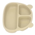 thumbnail image 4 of Baby Dinner Plate 3 Divided Grids Soft Silicone Falling Resistant Training Plates with Spoon Fork Beige Dinner Plate Spoon Fork, 4 of 14