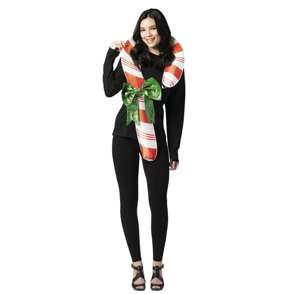 Rasta Imposta Candy Cane Halloween Christmas Costume, Men and Women's, Red White, Adult One Size, R1253-OS