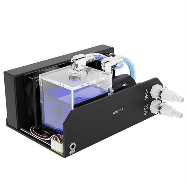 Bomba Refrigeración por Agua 600 L/H, Cabezal 4 M, 12 V, 10 W, Tanque Refrigeración 300 Ml, Ventilador 80 mm y 4000 RPM para Refrigeración por Agua PC.