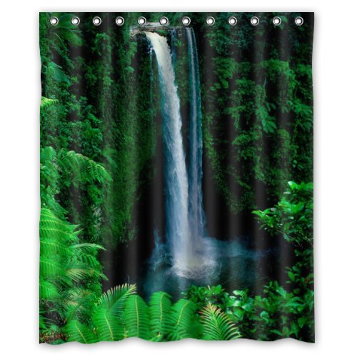 MOHome Beautiful Photo Of Amazing Waterfall Shower Curtain Waterproof
