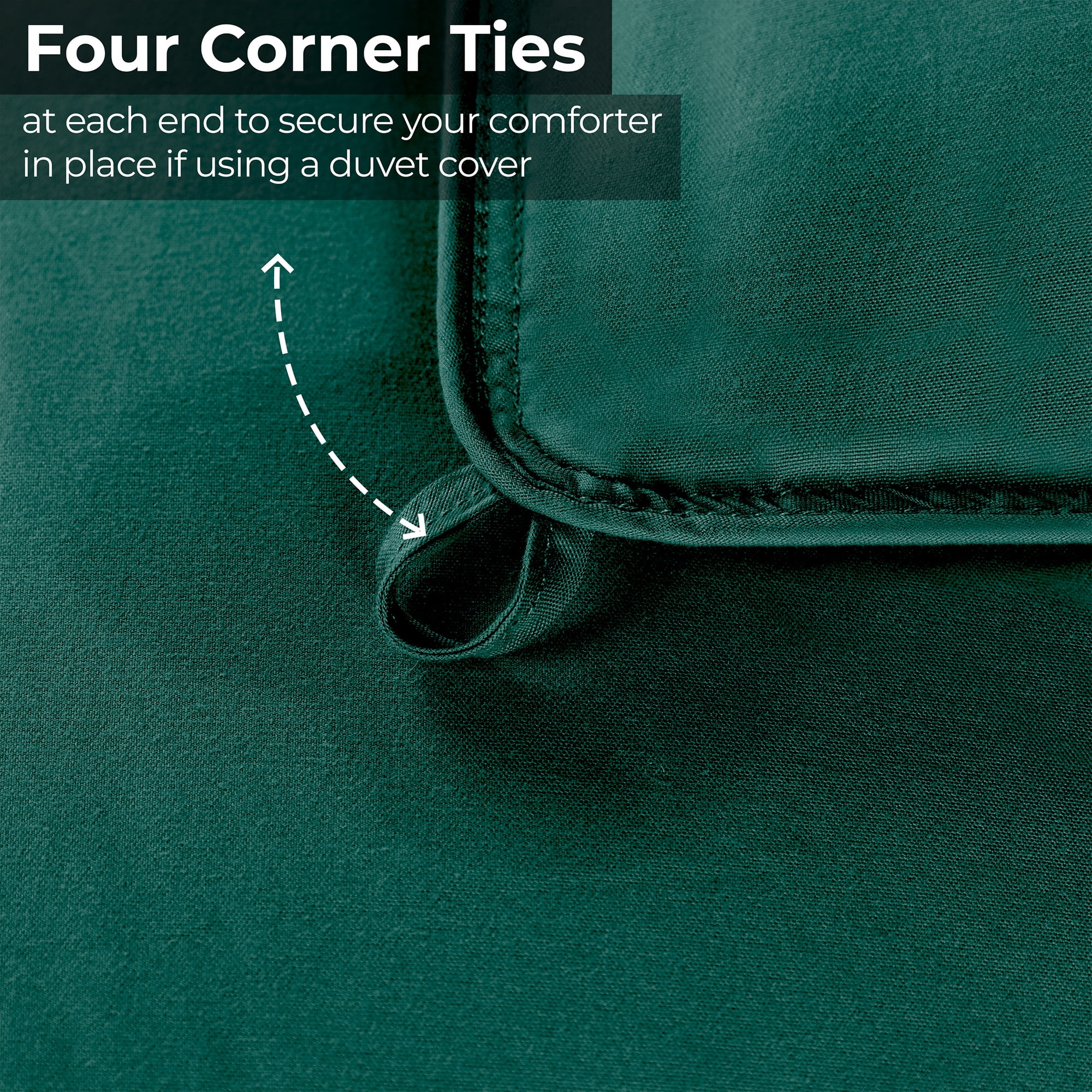 Superior Solid Comforter Down Alternative Bedding, Full, Hunter Green