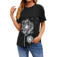 thumbnail image 3 of Camiseta Cuello Redondo Estampado Mujer Tops Poliéster Manga corta Paño de verano, Negro, XXL Advancent AP002414-05, 3 of 7
