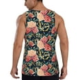 thumbnail image 3 of Easygdp Rose Flowers Men's Tank Top, Sleeveless Muscle T Shirts, Breathable, Quick-Dry, Loose for Gym, Running, Fitness - Small, 3 of 9