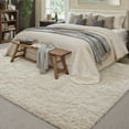 thumbnail image 2 of BERTHMEER 5'x8' Area Rugs for Living Room,Fluffy Shag Ultra-Soft Rugs Carpets Bedroom High-Plie Soft Checkered Carpets Rugs,Beige, 2 of 5