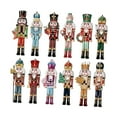 thumbnail image 2 of yotijay 12 Pieces Nutcracker Figurines, Wooden Nutcracker Statues ,Christmas Decor Table, 2 of 9