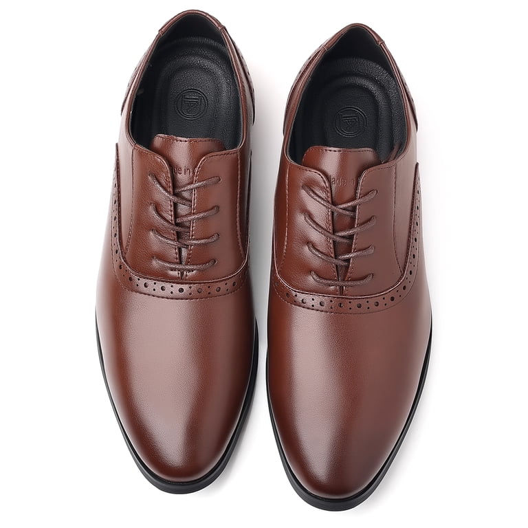 kkdom Men Dress Shoes Leather Formal Slip On Oxford Shoes  display picture 1