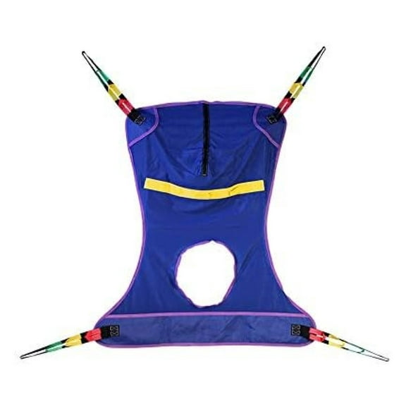 Full Body Mesh Patient Lift Sling With Commode Opening, Medium