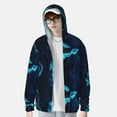 thumbnail image 3 of Picia Blue Marble And Gold Women's Men's UPF 50+ Sun Protection Hoodie Shirt Long Sleeve SPF Fishing Outdoor UV Hiking Lightweight Shirts-X-Large, 3 of 9