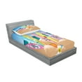 thumbnail image 2 of Ambesonne Ocean Fitted Sheet & Pillow Sham Set, Beach the Skyd the Sea, Twin, Multicolor, 2 of 2