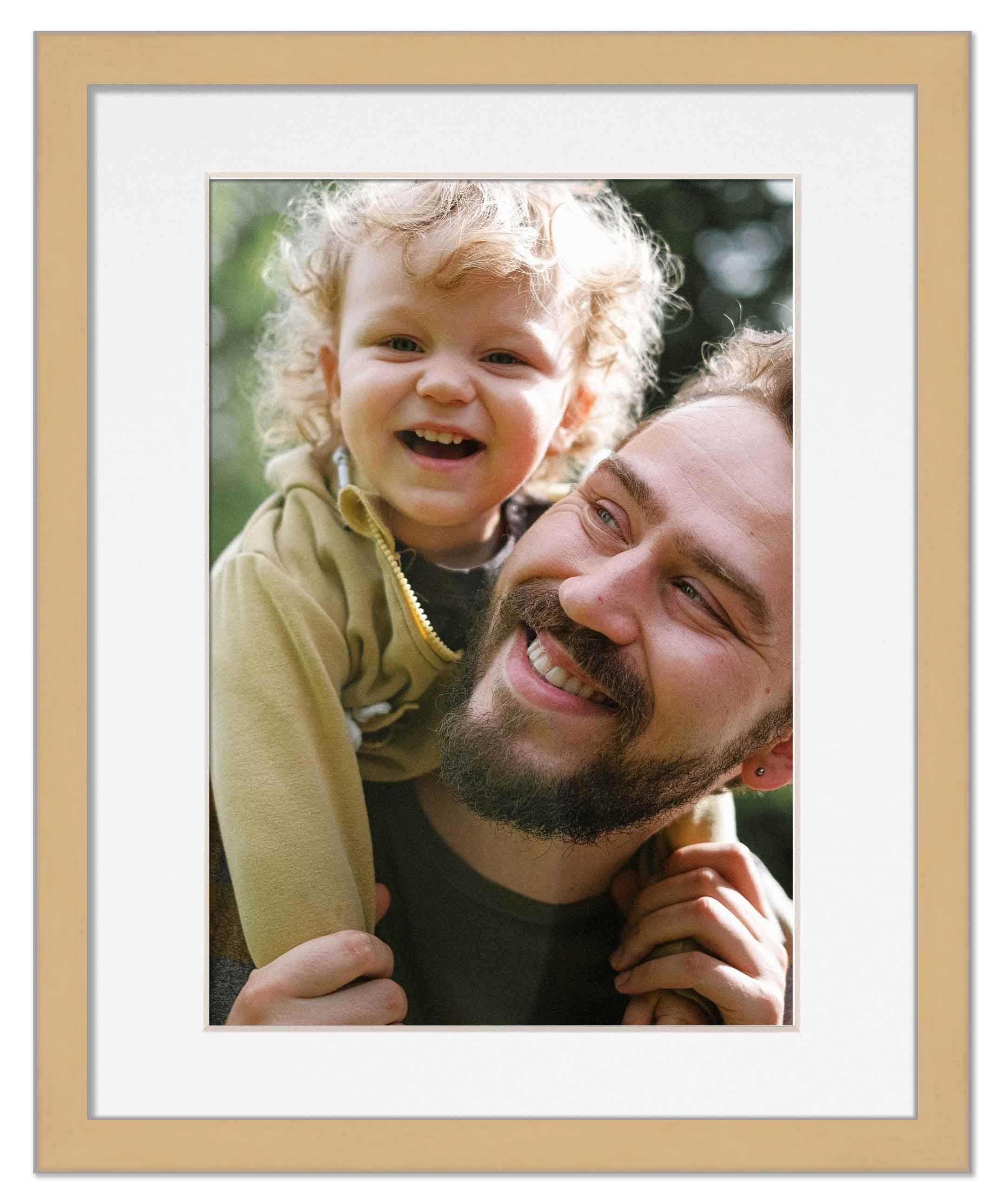 18x24 Frame Natural With White Picture Mat For 18x24 Photo - Natural 22x28 Frame To Display Print