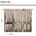 thumbnail image 2 of Brown Farmhouse Wooden Barn Door Kitchen Curtains Country Wood Western Small Short Cafe Window Curtains Rustic Vintage Bathroom Drapes Treatment Tier Curtains 2 Panels (27.5x39 Inch), 2 of 6