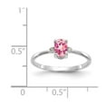 thumbnail image 2 of 10k White Gold Oval Polished Prong set Dia Pink Tourmaline Ring Size 6 - .01 dwt - Ring for Women, 2 of 2