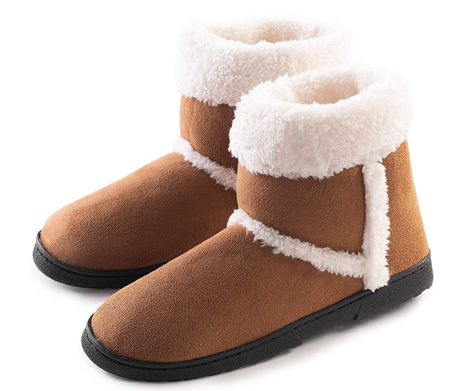 MENS SLIPPERS NEW ANKLE FLEECE WARM LINED NORDIC WINTER FUR BOOTS SHOES SIZE 