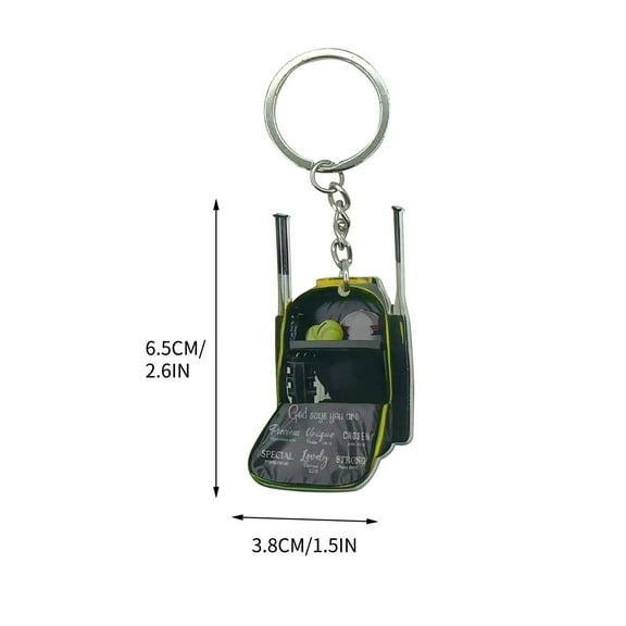 Blasgw New Mini Baseball Backpack Acrylic Keychain Pendant Backpack Black