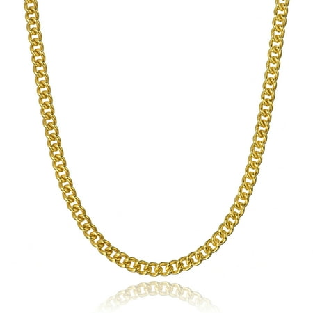 Ariana Lucci 14K Gold Filled Italian Curb Chain Necklace, 5mm Width Size, Non Tarnish Cuban Link Chain for Men and Women, Genuine 1/20 14K Gold Filled Made in Italy, 30"