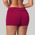 thumbnail image 5 of vigerkar High-Rise Foldover Yoga Shorts for Women - Stretchy Fabric for Pilates, Workout & Casual Streetwear (Red, S), 5 of 7