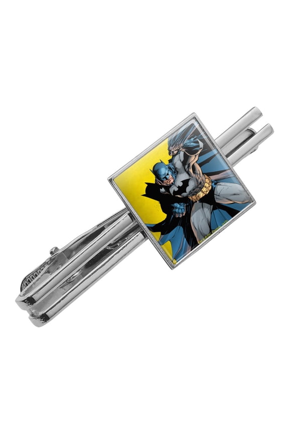 Batman Character Square Tie Bar Clip Clasp Tack- Silver or Gold