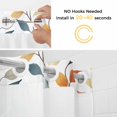 thumbnail image 5 of Colorful Leaf No Hook Shower Curtain Waterproof, Bathroom Curtains with Snap in Liners and See Through Top Window, Pastoral Botanical Summer Spring Hotel Style Bathtub Curtains Shower 48"Wx72"L, 5 of 8