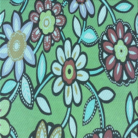 Ahgly Company Machine Washable Indoor Square Transitional Turquoise Green Area Rugs, 5' Square