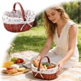 thumbnail image 1 of Tong Handwoven Picnic For Outdoor Dining Natural Food Storage Container With Handle, 1 of 5