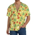 thumbnail image 3 of Xecao offers the Floral Strawberr for Men's Casual Short-sleeved Shirt, a button-up collared shirt with a pocket, perfect for beach vacations and yacht travel in the XX-Large size., 3 of 7