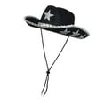 thumbnail image 2 of Sombrero de vaquero de moda estilo occidental, portátil, de ala ancha, accesorio nupcial, sombrero de fiesta negro, 2 of 9