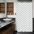 thumbnail image 5 of Stall Small Shower Curtain Half Size 36x72 Inch White Grey Bold Thick Lines Striped Herringbone Single Narrow Tiny Geometric Chevron Dorm Decor Fabric Bathroom Set Polyester Waterproof, 5 of 6
