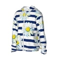 thumbnail image 2 of Daiia Daisy Striped Nautical UPF 50+ Sun Protection Hoodie Jacket Lightweight Long Sleeve Sun Shirt for Women Men with Pocket Hiking Outdoor-Medium, 2 of 9