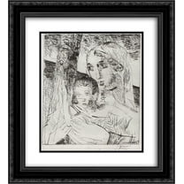 Kuzma Petrov Vodkin 2x Matted 20x22 Black Ornate Framed Art Print 'Motherhood'