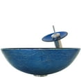 thumbnail image 4 of Novatto NSFC-S132001BN Verdazzurro Blue Foil Painted Glass Vessel Sink with Brushed Nickel Faucet, Drain, Mounting Ring, 4 of 8