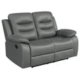 thumbnail image 6 of Coaster Nova 3-piece Leather Upholstered Motion Reclining Sofa Set Dark Gray, 6 of 17