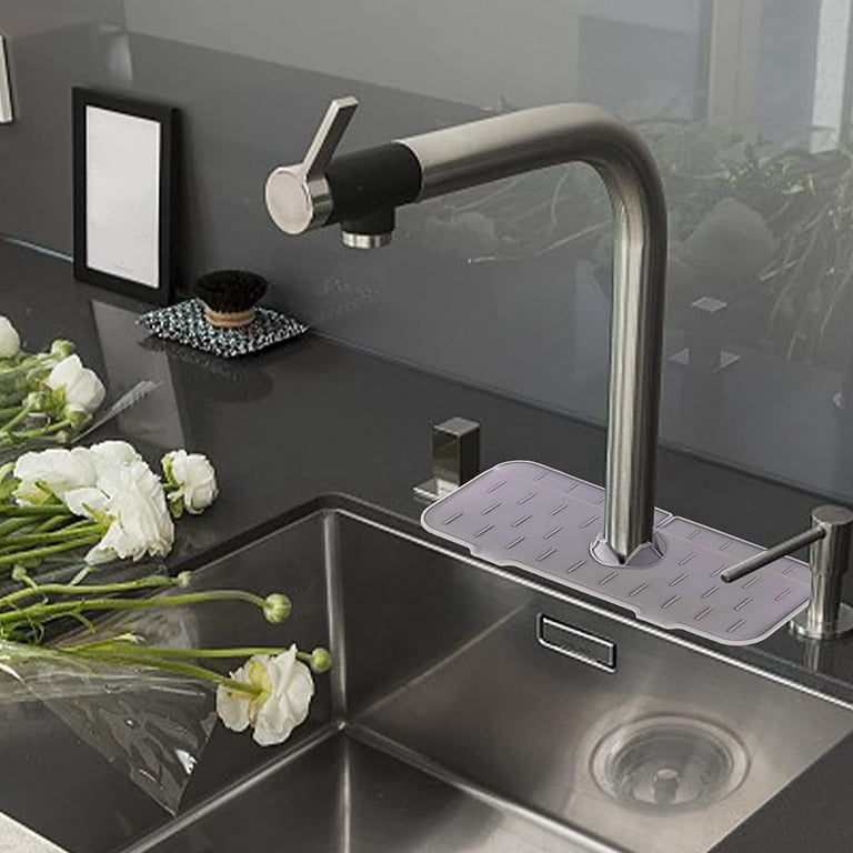 3Pcs Silicone Faucet Mat For Kitchen Sink Splash Guard Bathroom Sink Drain  Pad