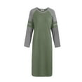 thumbnail image 6 of WBQ Women's Nightgown Long Sleeve Sleepshirt Soft Nightshirts O Neck Sleep Dress Loose Comfy Boyfriend Style Pajama Sleepwear, 6 of 7