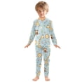 thumbnail image 3 of Monkey Elephant Giraffe Pattern Cotton Pajamas 2 Piece Set Sleepwear Soft and Comfortable Homewear Nightwear, 3 of 7