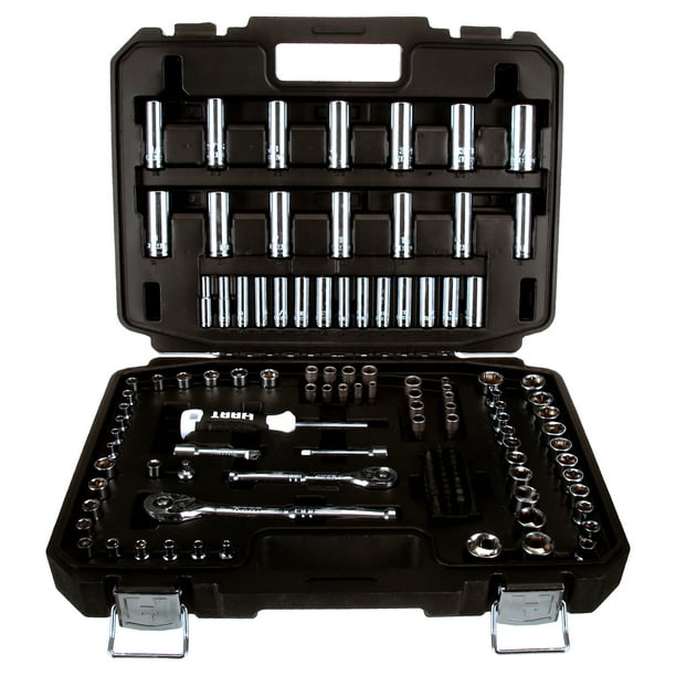 HART 140-Piece 1/4 and 3/8-inch Drive Mechanics Tool Set, Chrome