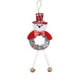 thumbnail image 2 of Adornos navideños, adornos navideños - Colgante de árbol de Navidad - Colgante redondo de campanas de árbol de Navidad con muñeco de nieve anciano - Decoración de escena - Colgante decorativo de polié, 2 of 6