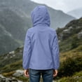 thumbnail image 5 of Cethrio Girls Waterproof Jackets, Zip up Outdoor Long Sleeve Lightweight Girls Windbreakers Purple Size 15-16 T, 5 of 8