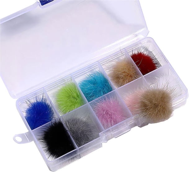 Guardurnaity Linda bola de piel de visón polar extraíble 3D uñas pelo esponjoso colorido DIY juego de bolas de hojaldre magnéticas con base Juegos de manicura No.1 Guardurnaity CE003174-01