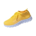 thumbnail image 2 of EKVAHL Women's Orthopedic Knit Sneakers, Tennis Shoes Walking Shoes, Breathable Mesh Arch Support Flexible Sole Gym Workout Outdoor Daily Athletic Shoes Yellow, 2 of 3